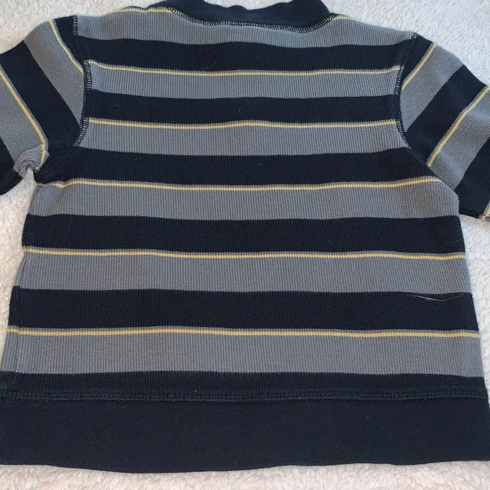 Gymboree Gray & Black Striped Sweater 3T EUC Quarter Zip Top